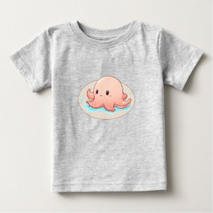 Drawing of a pink Baby Octopus T-shirt