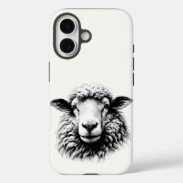 Drawing of a Sheep’s Head iPhone 16 Hülle