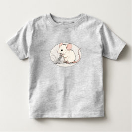 Drawing of a White Mouse nibbling Wheat Grains Kleinkind T-shirt