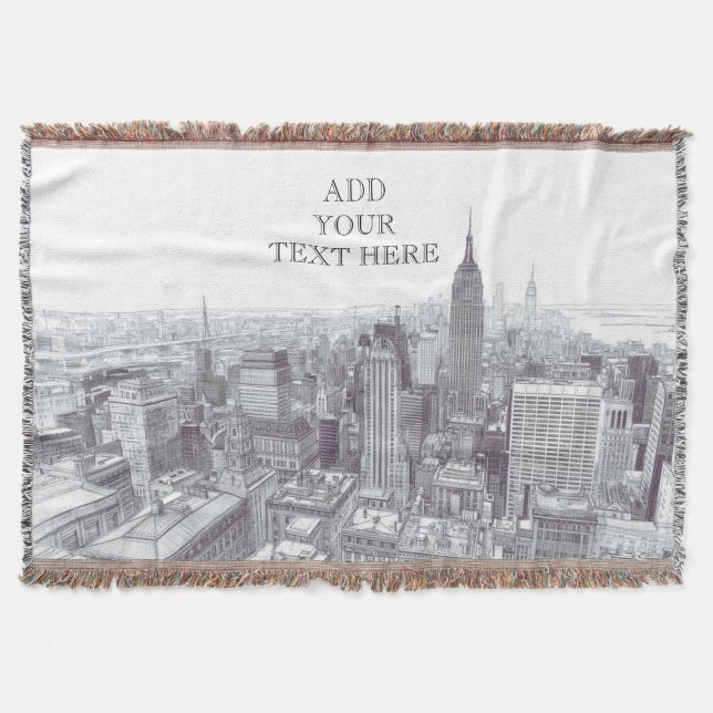 Drawing of New York City Landscape Custom Decke (Vorderseite)
