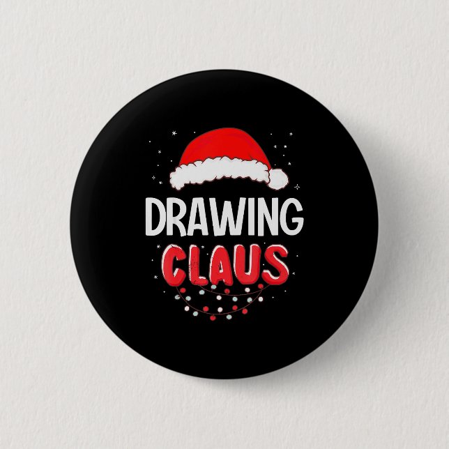 Drawing Santa Claus Christmas Matching Costume  Button (Vorderseite)