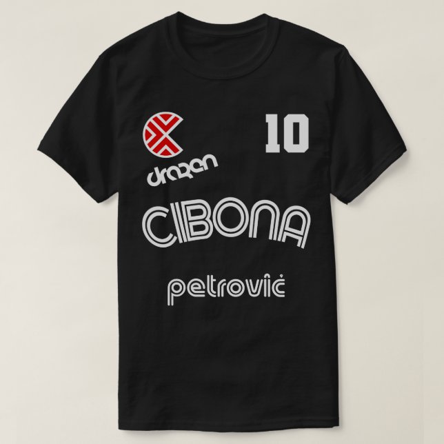 Drazen Petrovic Retro Croatia Basketball Jersey T-Shirt (Design vorne)