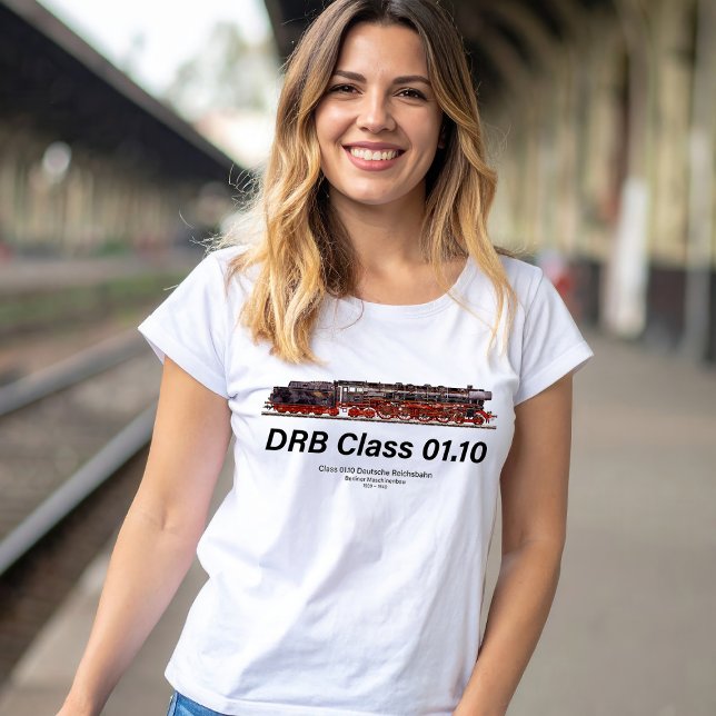 DRB Class 01.10 Deutsche Reichsbahn Steam Train T-Shirt (DRB Class 01.10 Deutsche Reichsbahn Steam Train. Womens Basic T-Shirt)