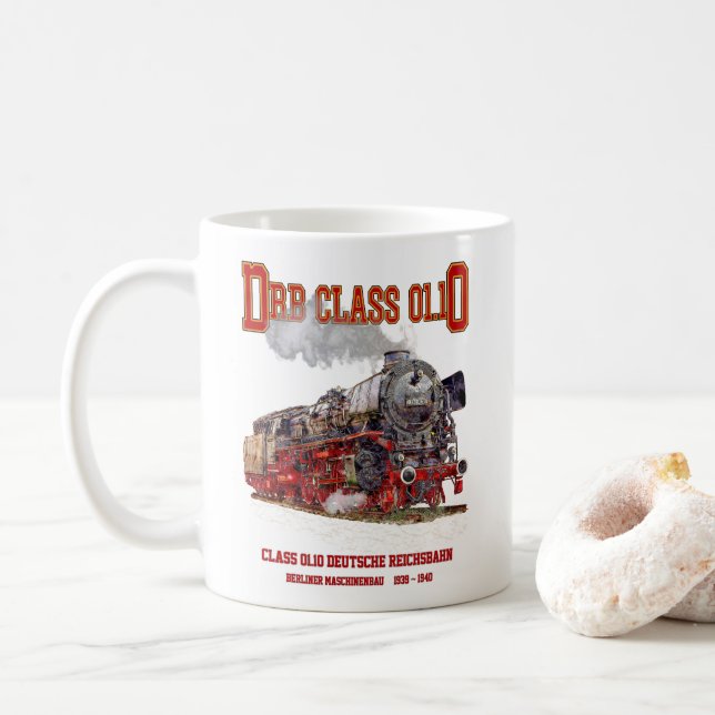 DRB Class 01.10 Steam Train. Deutsche Reichsbahn Kaffeetasse (Mit Donut)