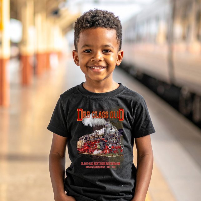 DRB Class 01.10 Steam Train. Deutsche Reichsbahn T-Shirt (DRB Class 01.10 Steam Train. Deutsche Reichsbahn. Boy Basic T-Shirt )