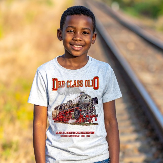 DRB Class 01.10 Steam Train. Deutsche Reichsbahn T-Shirt (DRB Class 01.10 Steam Train. Deutsche Reichsbahn. Boy Basic T-Shirt )