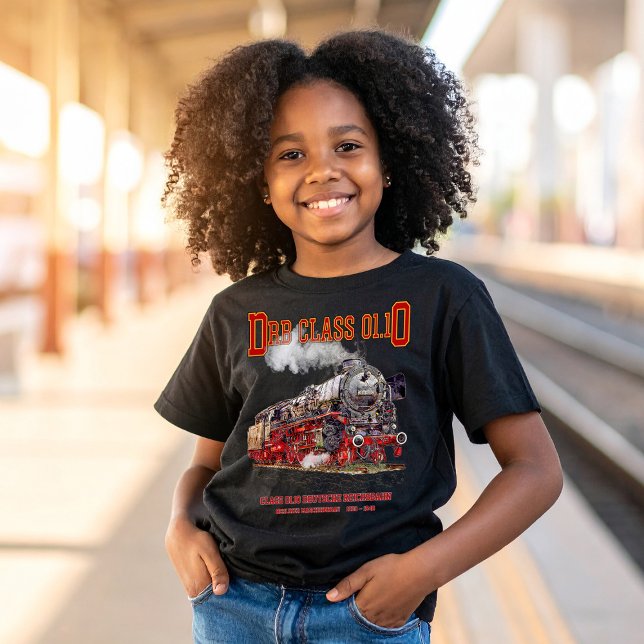 DRB Class 01.10 Steam Train. Deutsche Reichsbahn T-Shirt (DRB Class 01.10 Steam Train. Deutsche Reichsbahn. Girl Basic T-Shirt)