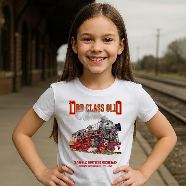 DRB Class 01.10 Steam Train. Deutsche Reichsbahn T-Shirt (DRB Class 01.10 Steam Train. Deutsche Reichsbahn. Girl Basic T-Shirt)