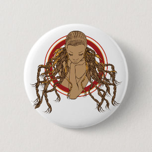 Dreadlock Mädchen Button