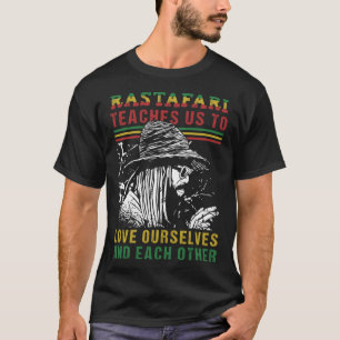 Dreadlock Rastaman Äthiopian Flag Rastafarian Sayi T-Shirt