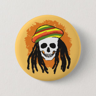 Dreadlock Schädel Button