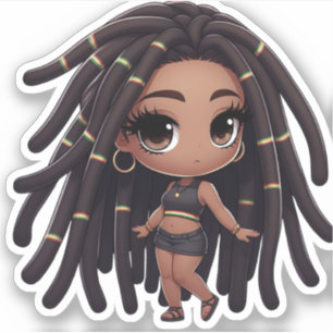 Dreadlocks und Island Vibes Aufkleber