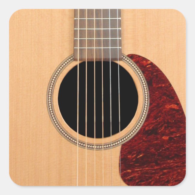 Dreadnought Acoustic 6 String Guitar Quadratischer Aufkleber (Vorderseite)