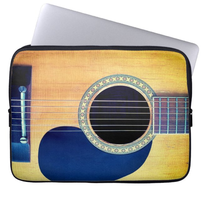 Dreadnought-Akustikgitarre 6-String Künstler-Desig Laptopschutzhülle (Vorderseite)