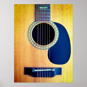 Dreadnought-Akustikgitarre 6-String Künstler-Desig Poster