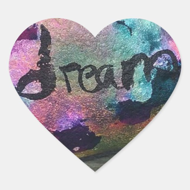 Dream Alcohol Tinten von Angelandspot gemalt Herz-Aufkleber (Vorderseite)