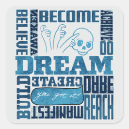 Dream - ASL Design Quadratischer Aufkleber