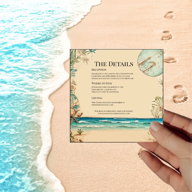 Dream Beach Thema Hochzeit Details Karte (Von Creator hochgeladen)