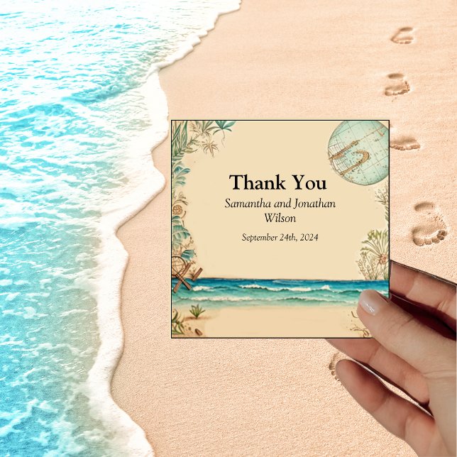 Dream Beach Themed Wedding Danke Karte (Von Creator hochgeladen)