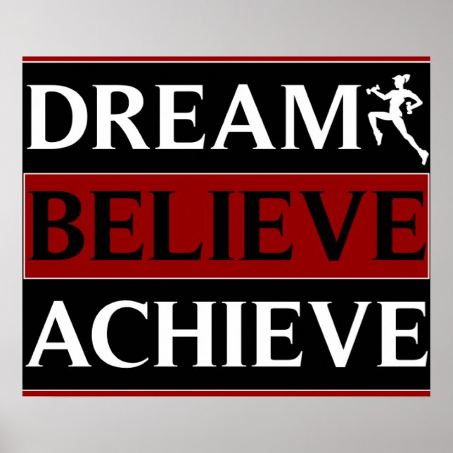 Dream Believe Achieve Fitness Poster (Devant)