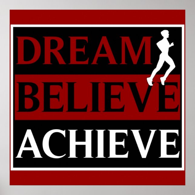 Dream Believe Achieve Running Poster (Devant)