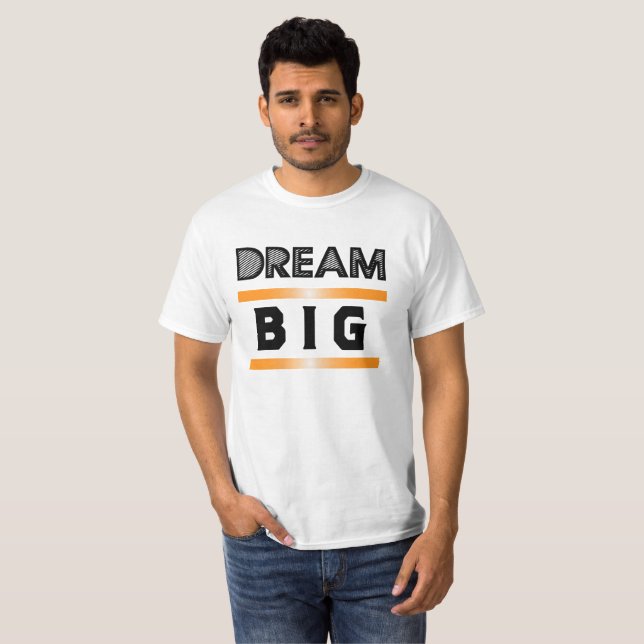Dream Big Abstract Orange Horizontal Banner T-Shirt (Vorne ganz)