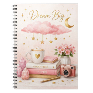 Dream Big Aesthetic Notebook 💖 Cute Pink Journal Notizblock