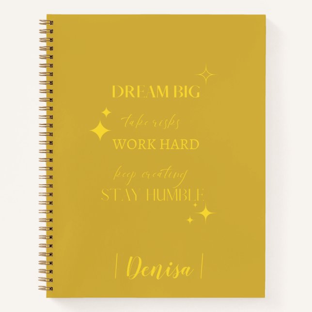 Dream Big | Ajouter Votre Journal De Nom (Devant)