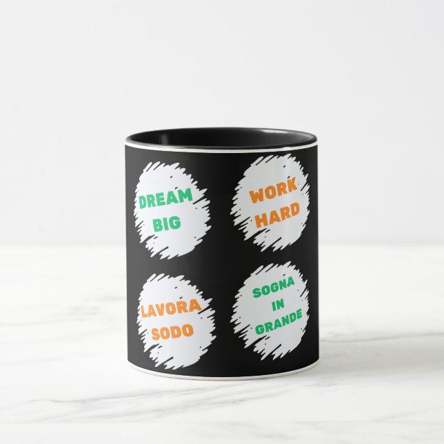 DREAM BIG , ARBEIT motivierend Tasse (Zentrum)