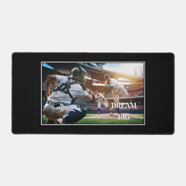 Dream Big Baseball Desk Mat Schreibtischunterlage (Vorderseite)