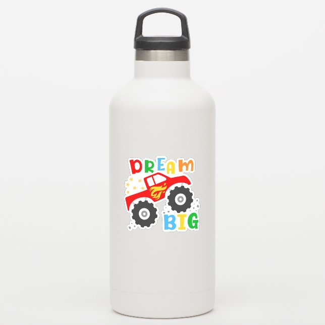 Dream Big Boy's Truck Custom-Cut Vinyl Stickers Aufkleber (Wassserflasche)