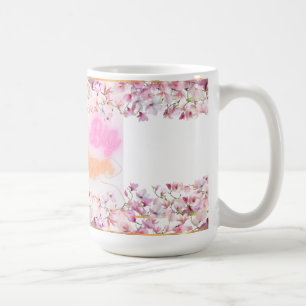 Dream Big Brew Bigger Blumencoffee Cup - Rosa Neo Kaffeetasse