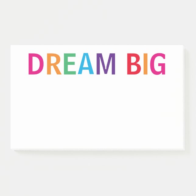 Dream Big Bright Post-it Klebezettel (Vorderseite)