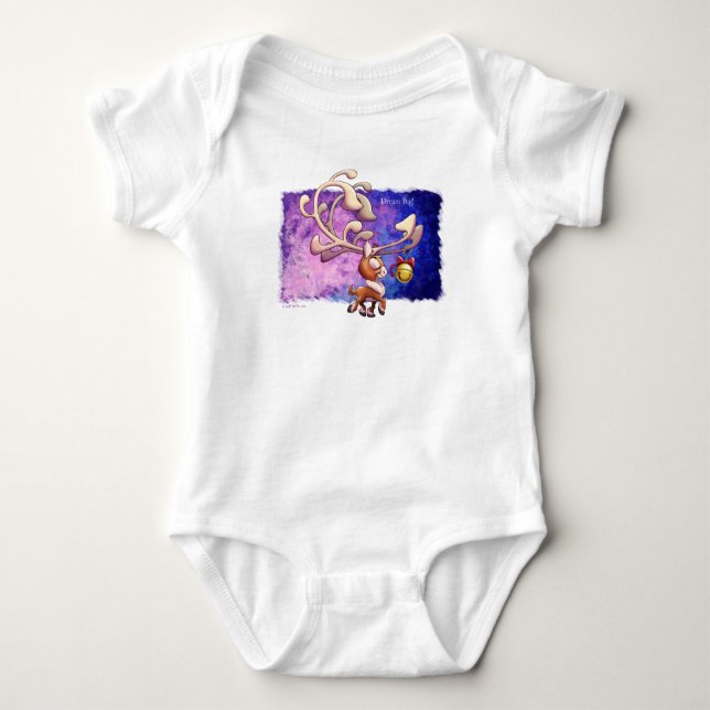 DREAM BIG CHRISTMAS REINDEER von Jeff Willis Art Baby Strampler (Vorderseite)