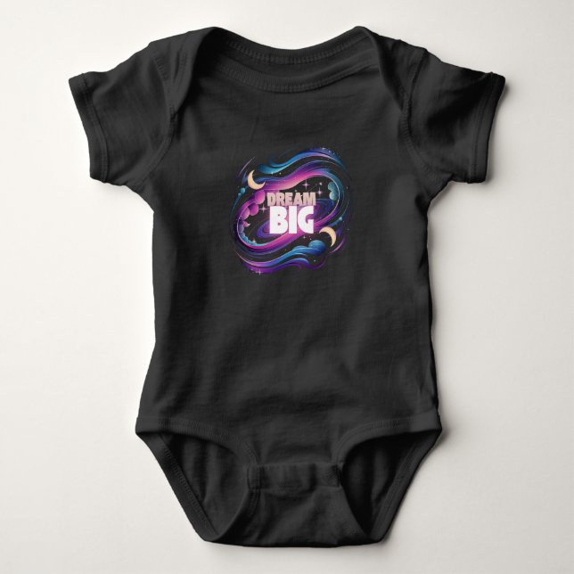 Dream Big - Cosmic Galaxy Baby Bodysuit Baby Strampler (Vorderseite)