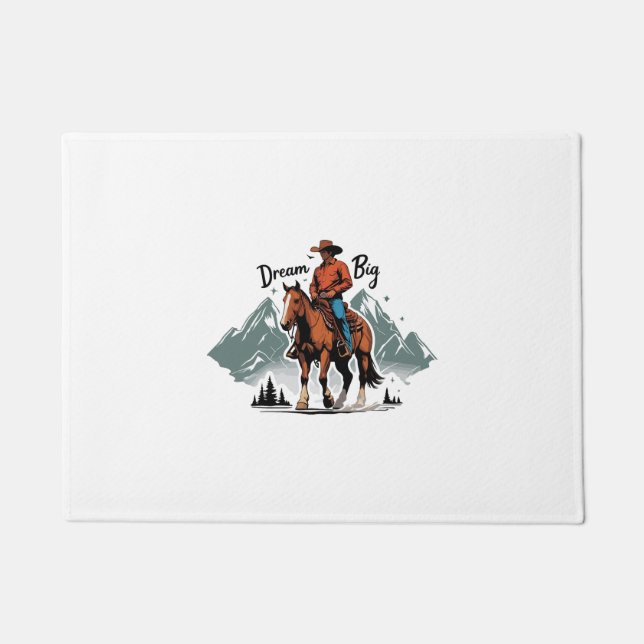 Dream Big - Cowboy Reiten Fußmatte (Vorderseite)
