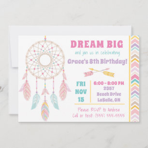 Dream Big Dream Catcher Invitation Anniversaire