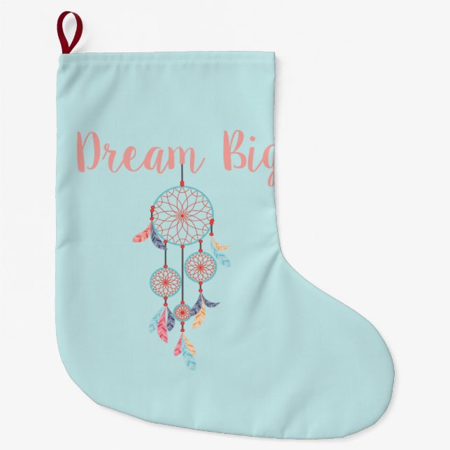 Dream Big Dreamcatcher Bohemisch Dream Catcher Großer Weihnachtsstrumpf (Vorderseite)