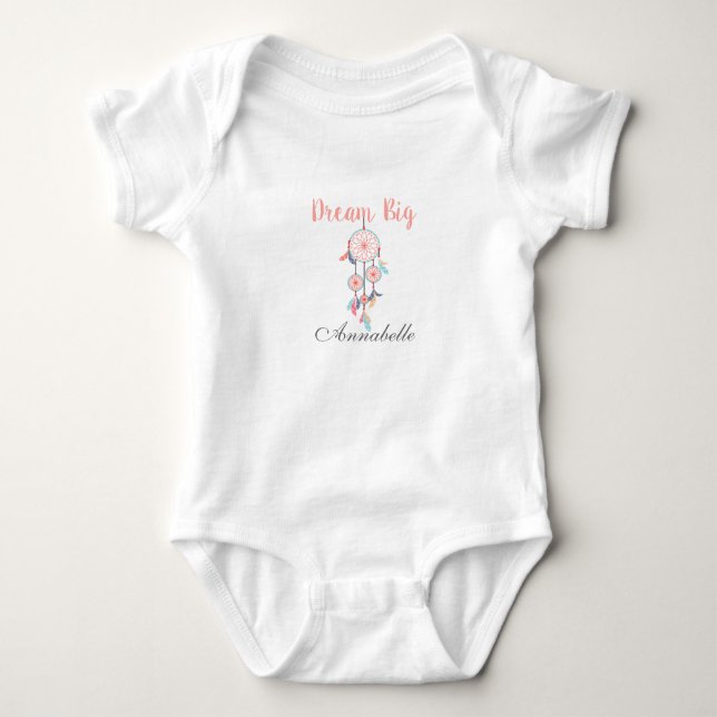 Dream Big Dreamcatcher Dream Fantastische Bergwelt Baby Strampler (Vorderseite)