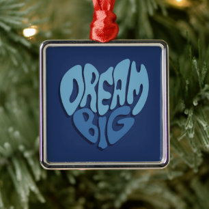 Dream Big: Dunkles Leerzeichen-blaues Zitat Ornament Aus Metall
