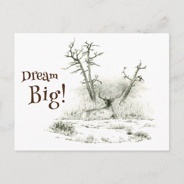 Dream Big Elch Postcross Postcard Postkarte (Vorderseite)