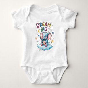 Dream Big Elephant Baby Outfit Strampler