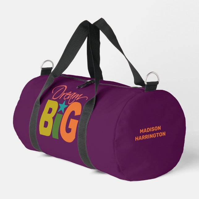 Dream BIG individuelle Name Duffle Bag (Linke Seite)