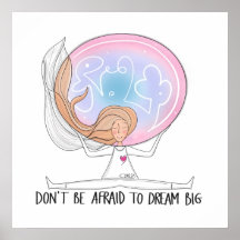 Dream Big - Inspiration Hand Gezeichnet Poster