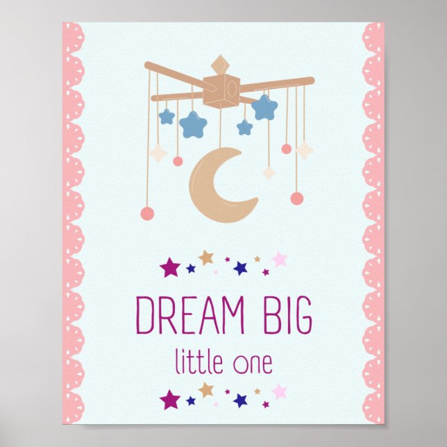 Dream big kids room decor Poster (Vorne)