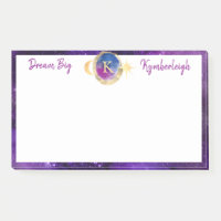 Dream Big Lila Galaxy Monogram Groß rechteckig