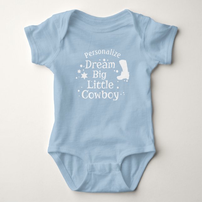 Dream Big Little Cowboy Quote Baby Duschgeschenk Baby Strampler (Vorderseite)