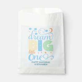 Dream Big Little One Blue Baby Boy 1. Geburtstag Geschenktütchen