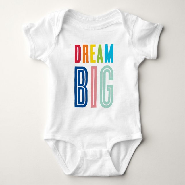 DREAM BIG LITTLE ONE coole Typografie in leuchtend Baby Strampler (Vorderseite)