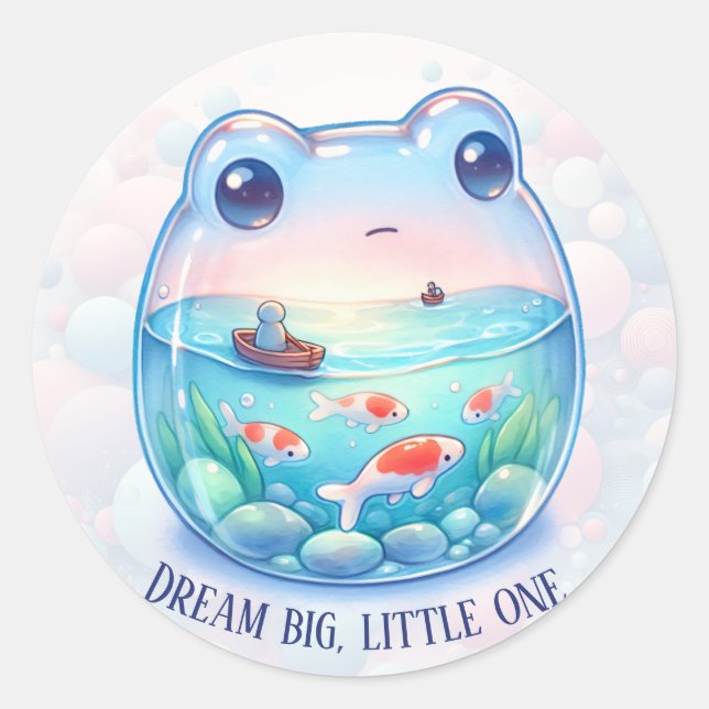 Dream Big, Little One - Frog - Runder Aufkleber (Vorderseite)